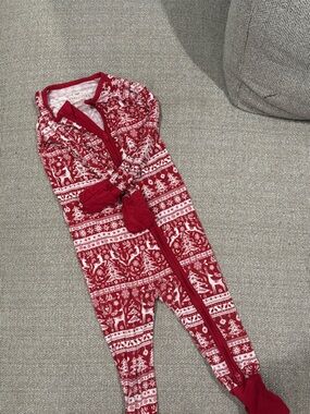 Little Sleepies Red and White Holiday Footed Pajama Sleeper